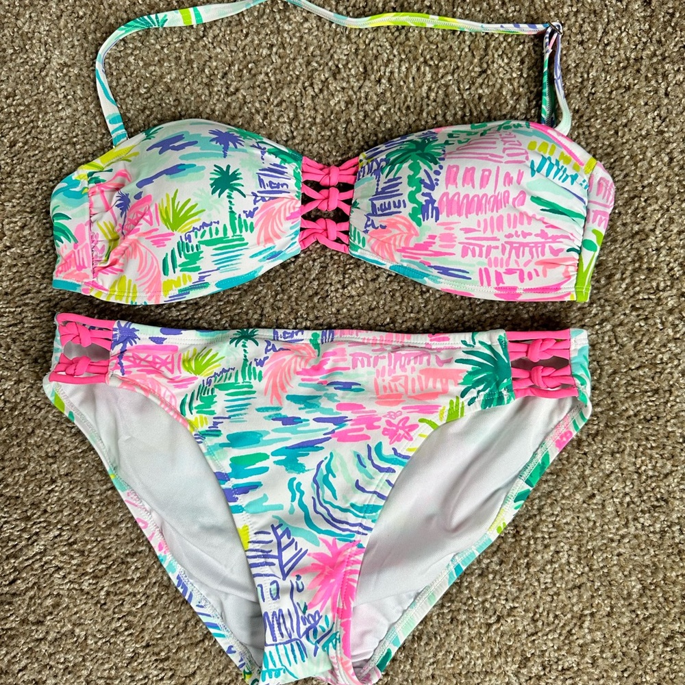 Lilly Pulitzer Sandy Lattice Bandeau and Bottoms